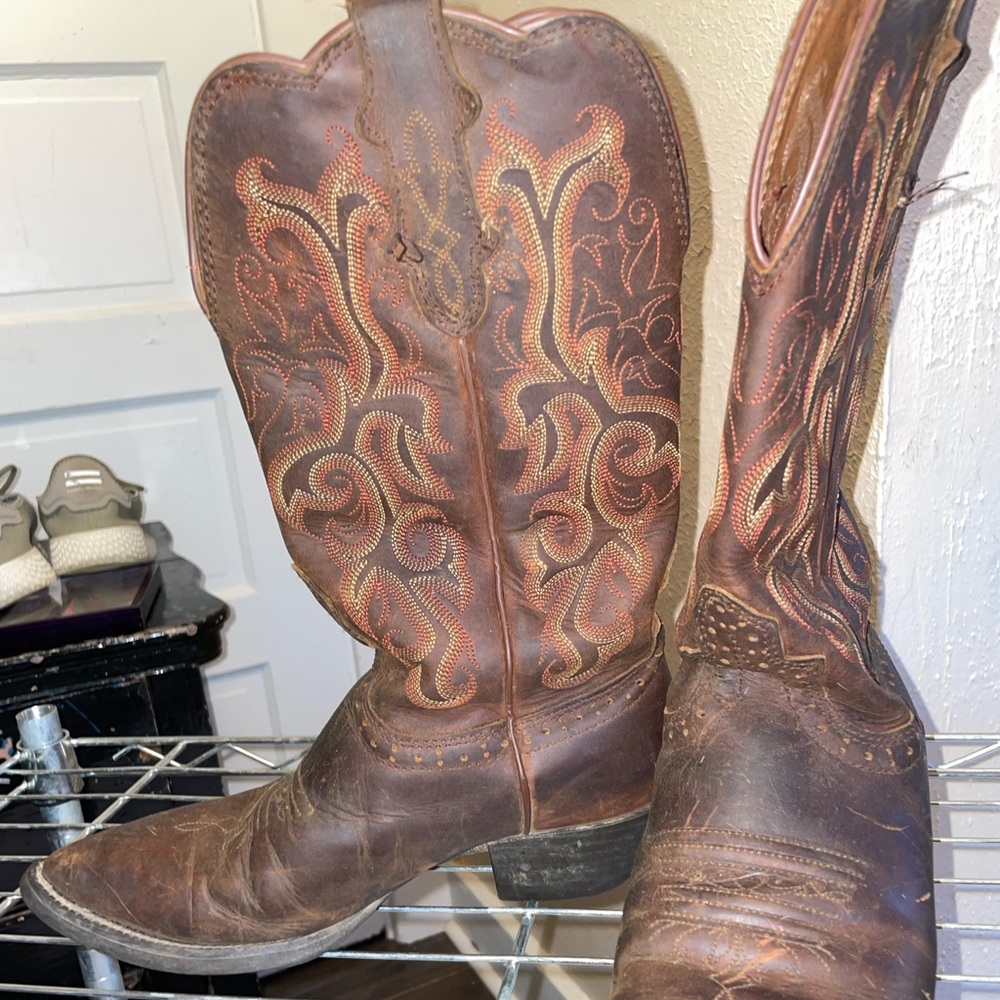 Justin Leather Cowboy Boots